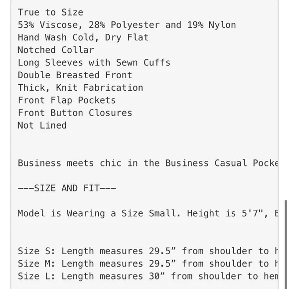 NWT Pocketed knitted blazer sz M - Picture 3 of 6